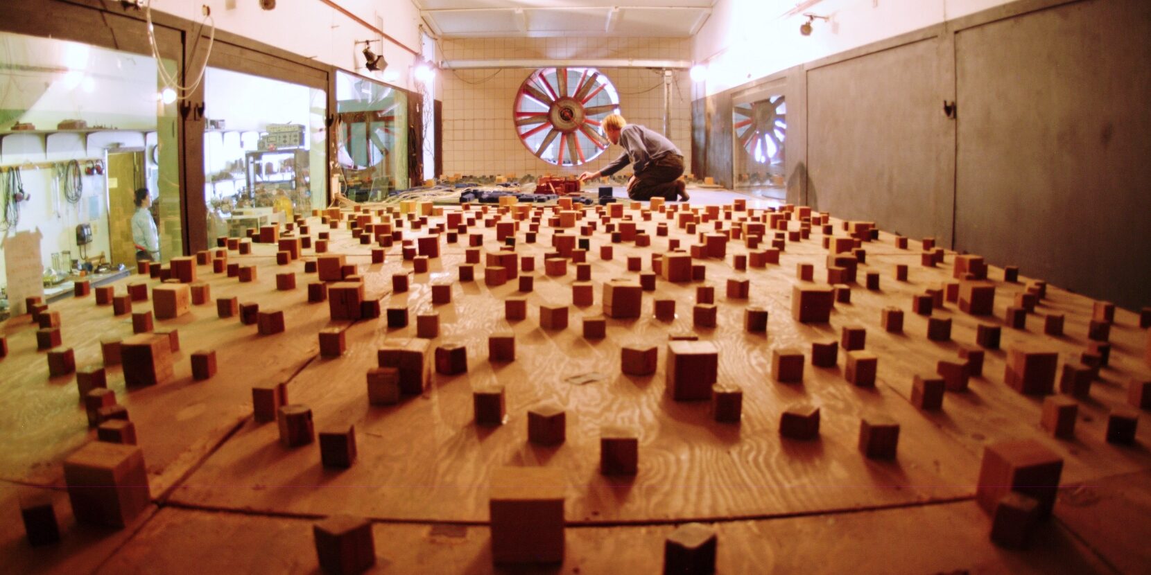 wind tunnel with roughness blocks