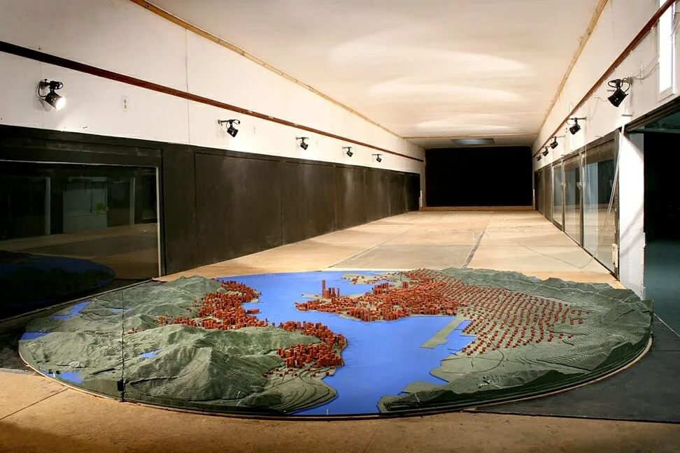 A wind tunnel model of Hong Kong at 1:4000 scale