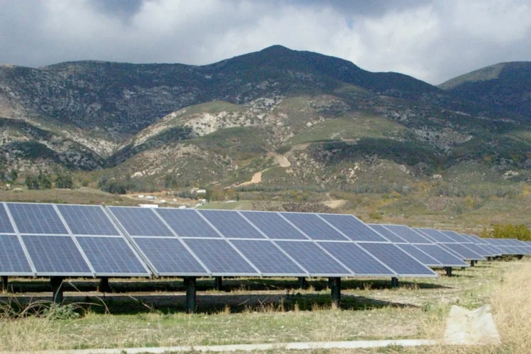 solar panels in the mountains