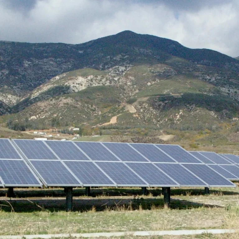 solar panels in the mountains