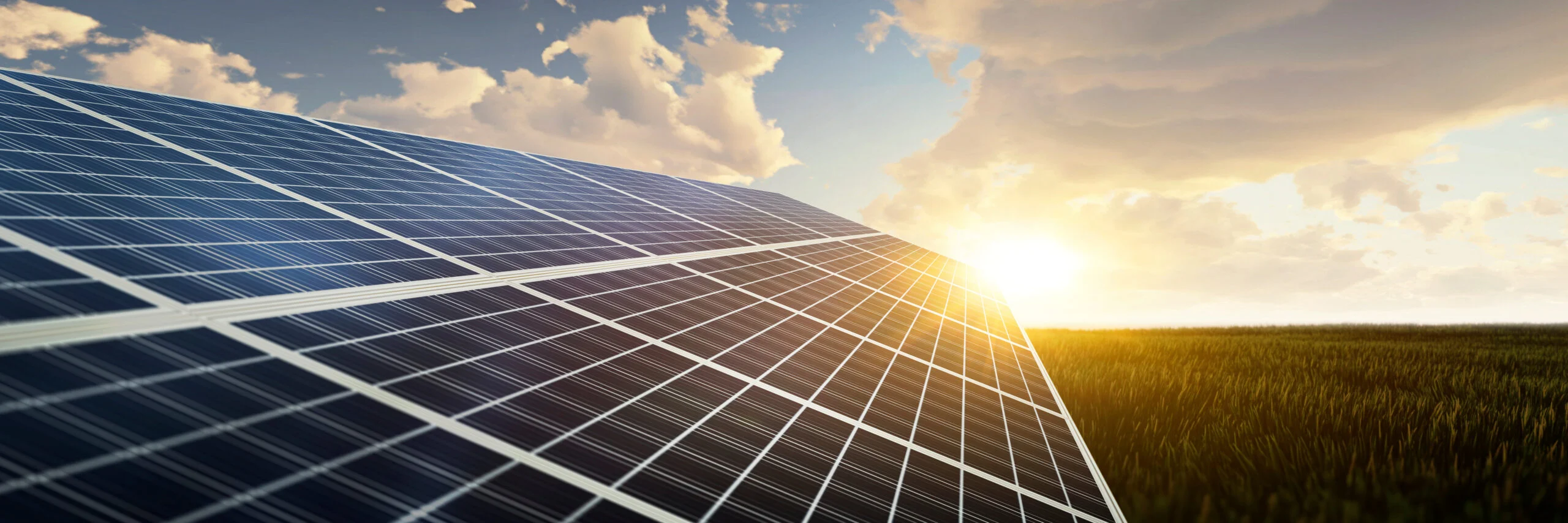 solar panel at sunset