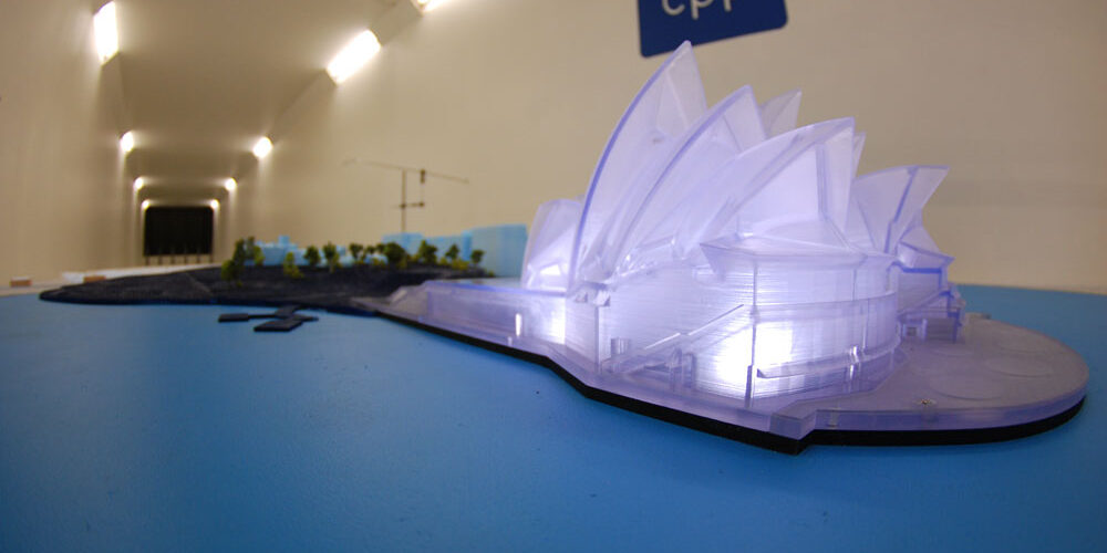 Sydney Opera House model in the Wind Tunnel