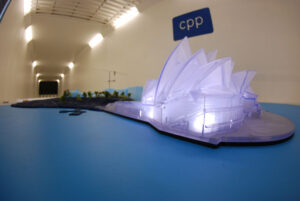 Sydney Opera House model in the Wind Tunnel