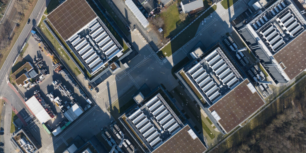 data center roof from above