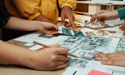 architects designing a building