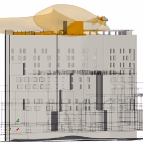 CFD rendering of helicopter downwash