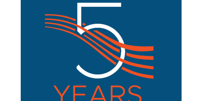 Celebrating 5 years in Canada logo