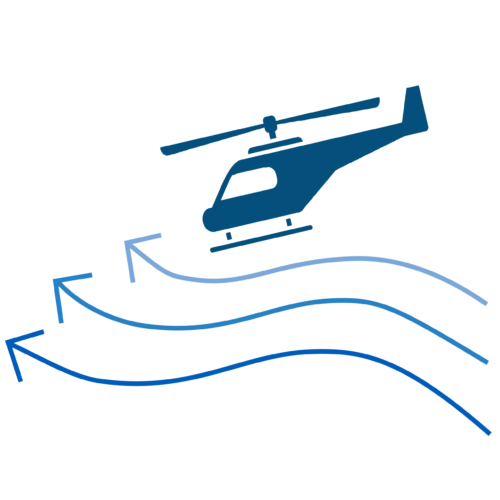 Helicopter flight path turbulence