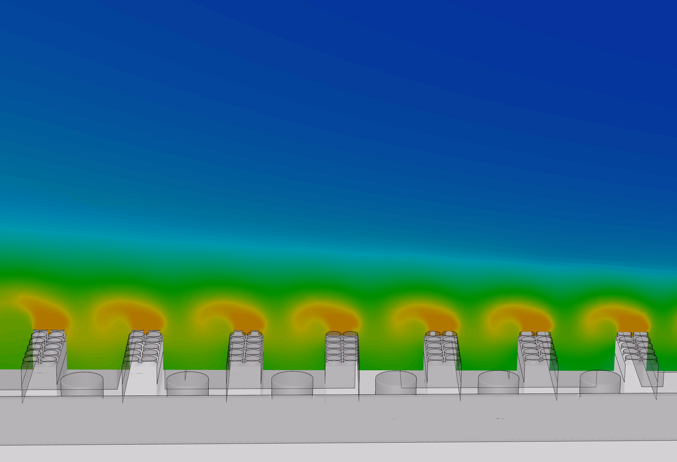 exhaust plumes from chillers