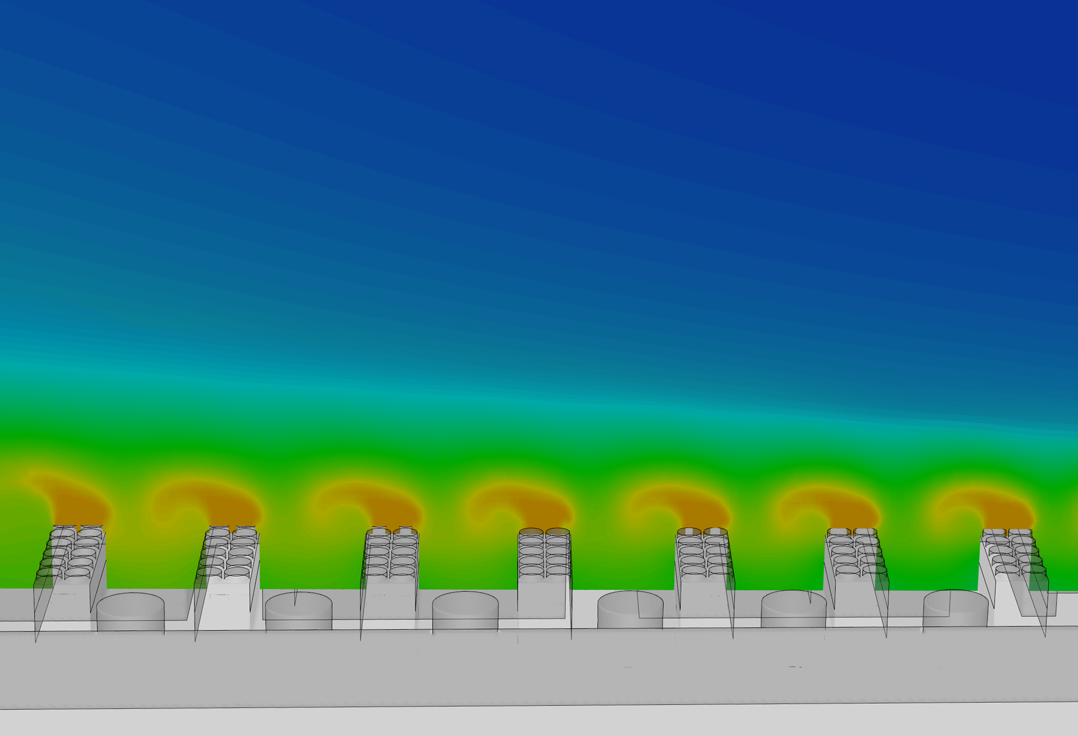exhaust plumes from chillers